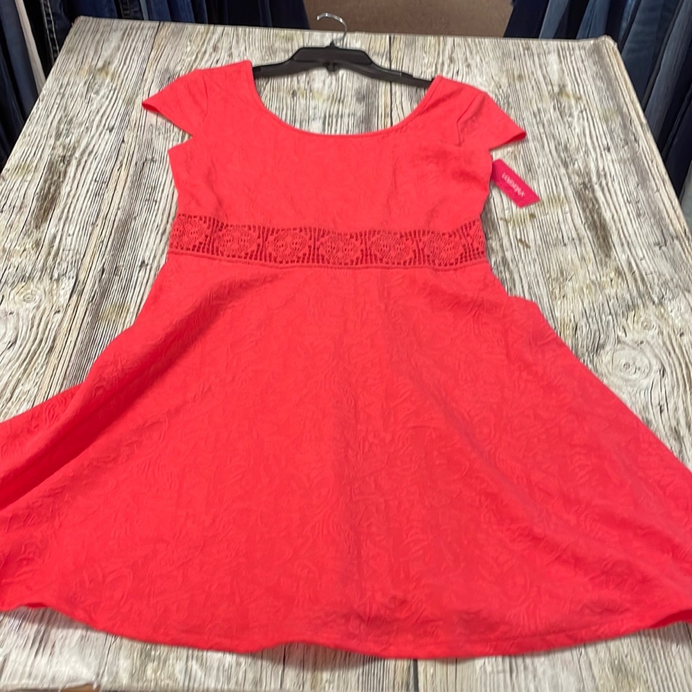 NWT 𝅺Medium scoop neck fit and flare salmon pink mini xhilaration dress
